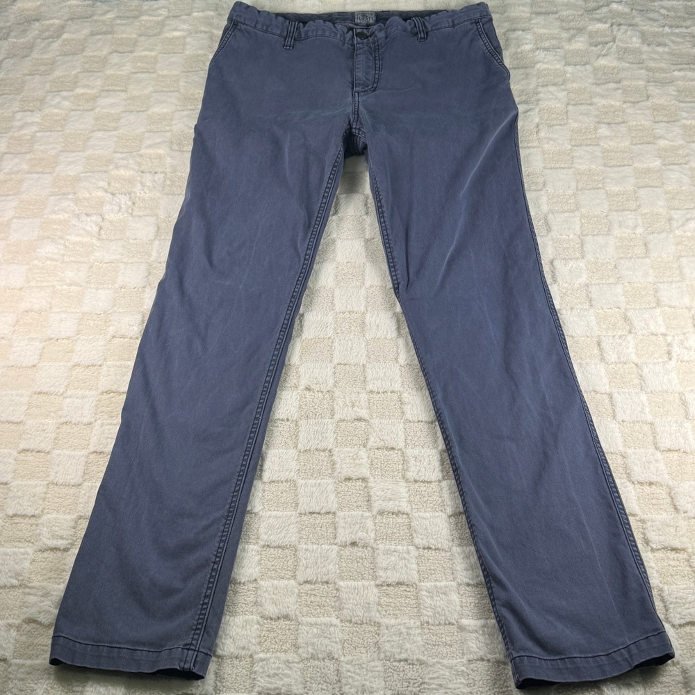 Faherty Brand Mens Chino Pants Faded Navy Blue Straight Leg 33x32.5